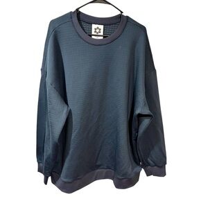 Obermeyer Mens Blue Explorer Tech Crew Quilted Pullover Top Size XL